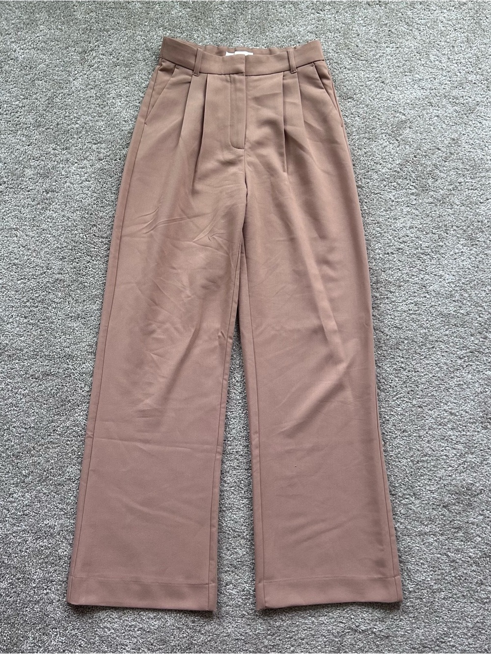 Abercrombie & Fitch Sloane Wide Leg Pants Womens 27 4L Long Tan Pleated Trouser - Picture 4 of 12